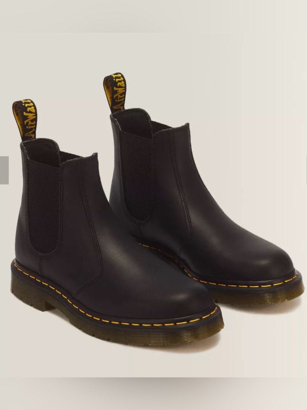 Dr. Martens Black Leather Chelsea Boots with Yellow Stitching - Picture 4 of 4
